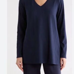 Eileen Fisher Deep Blue Long Sleeve Top